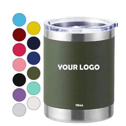 10oz Wholesale Powder Coated Tumbler Custom Vasos Termicos Double Wall Coffee Cups Beer Mugs Lowball Thermos Wine Glass Termos