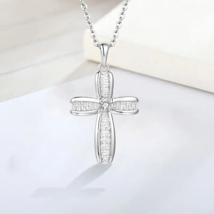 Vintage Gothic Cross Pendant Necklace 925 Sterling Silver Cool Street Style Necklace for Men Women Wholesale Neck Jewelry