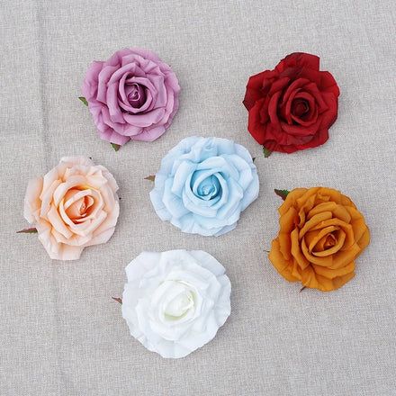 Wholesale 12cm Wedding Decorative Silk Roses Artificial Flowers Rose Head in Bulk