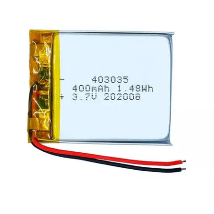 KXD Rechargeable LiFePO4 Battery 403035PL 3.7V 400mAh 4x30x35mm PCB Protection 800 Cycles for Power Bank
