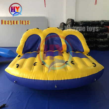 Custom Size Inflatable Water Sport Toy 6 Seats Towable Inflatable Water Bandwagon Boat for Fun