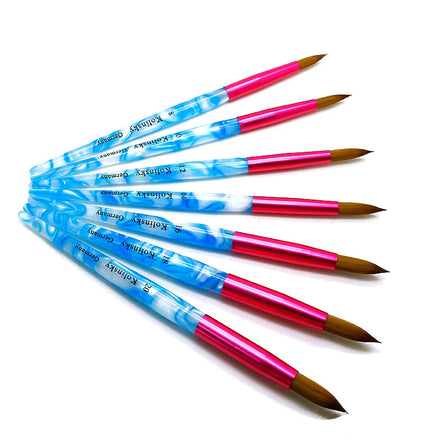 Manufacturer Acrylic Nail Art Kolinsky Brush 8# 10# 12# 14# 16# 18# 20# Custom Logo Nail Glue Brush Kolinsky Nail Brush
