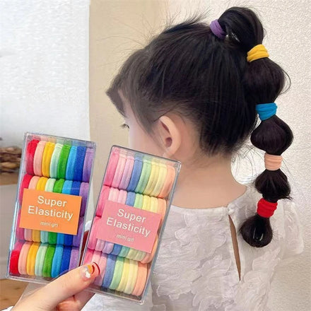 Colorful Children's Gradient Hair Ring Hair Accessories Box Rubber Band Girl Hair Tie Ponytail Rubber