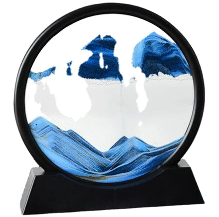 Tailai Moving Sand Art Picture Round Glass 3D Deep Sea Sandscape Relaxing Desktop Home Office Work Decor