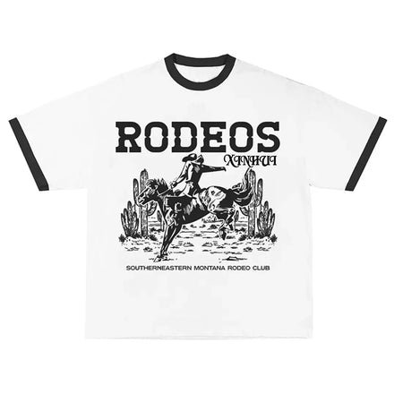 China Factory Cotton T-shirt Contrast Roller Neck Retro Short Sleeve Tshirt Ringer Tee Printed T Shirt for Men