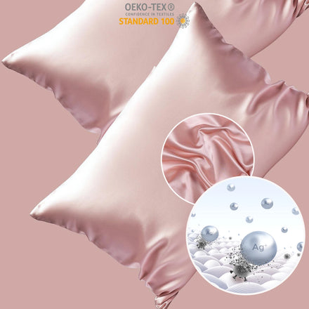 Infused Silver Silk Pillowcase 100% Pure Mulberry Silk Anti-Bacterial Acne Removal Plain Style Home Use Custom Packing Woven