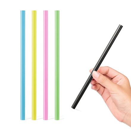 EcoNewLeaf Custom Print Logo Compostable Food Grade Corn PLA Individually Wrapped Drinking Straws Red Color Bar Accessories