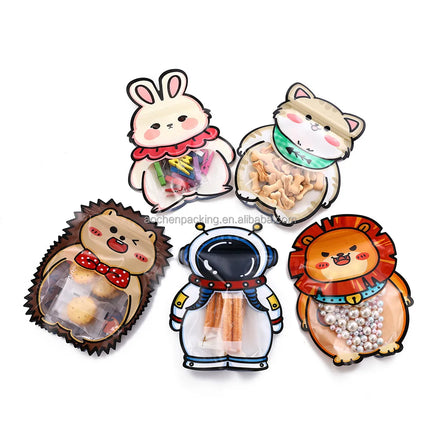Cute Packaging Custom Shape Stand up Pouch Moisture-Proof Ziplock Bags Low MOQ Sachet Plastique for Sugar Use