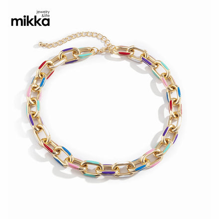 Cuban Drip Oil Thick Chain Men's Necklace Hop Rapper Cuban Chain Boutique Mixed Color Male Choker Jewelry