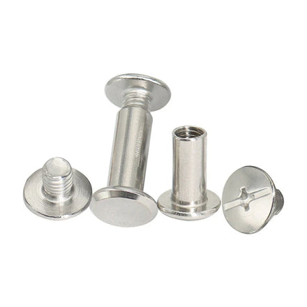 3mm 4mm 5mm 6mm 8mm Nickel Plated Male and Female Combination Screws Flat Head Chicago Driver Blinding Post Rivets Screws