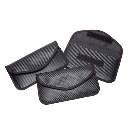 Fashion Carbon Fiber Cell Phone Wallet RFID Shielding Signal Blocking Mobile Phone Faraday Bag for Phone