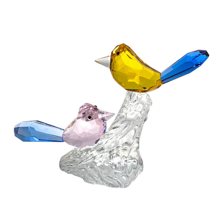 LONGWIN Crystal Bird Couples Home Table Decoration Ornaments Crystal Animal Figurines