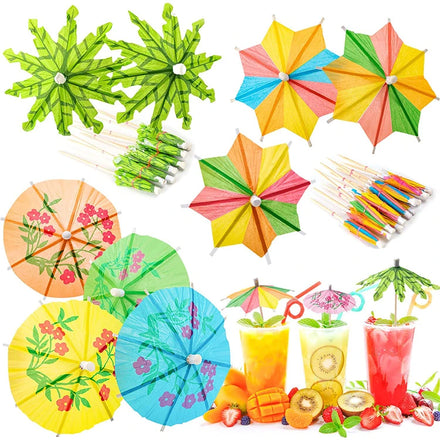 Newell Custom Beverage Luxury Christmas Umbrella Decorative Food Bamboo Wood Picks Cocktail Sticks