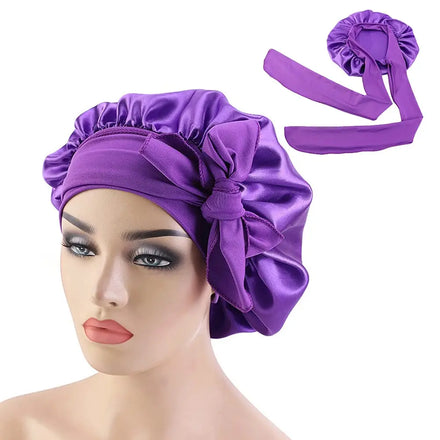 Wholesale New Fashion Momme Silky Sleeping Cap Designer Bonnets Mulberry Silk Turban Head Wraps for Long Hair