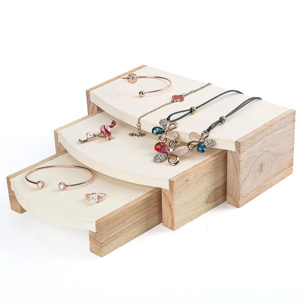 Natural Bamboo Ornaments Necklace Ring Bracelet Display Stand Stool Three Sets Jewelry Gift Boxes Wholesale