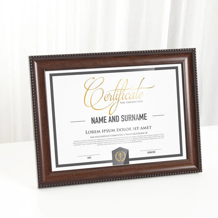 Brown PS Double Sided Rectangle Home Decor College Certificate/Diploma Custom Size Waterproof Eco-Friendly Photo Frame with Mat