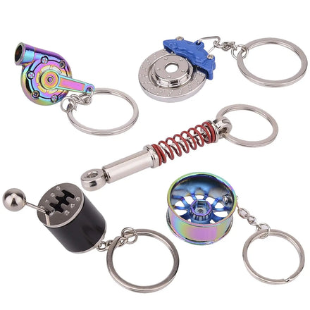 Auto Keychain Alloy Wheel Key Rings 6 Speed Shifter Gear Key Chain Ring Metal Pendant Keychains