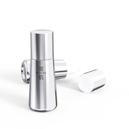 110ml 150ml Cylinder Refillable Custom Empty Electroplating Silver Cosmetic Petg Lotion Packaging Serum Pump Bottle