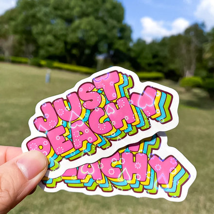 Custom Printing Waterproof PVC Vinyl StickersSelf Adhesive Holographic Shiny Film Cartoon Label Logo Die Cut Sticker