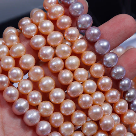 8mm White Freshwater Pearl Beads Real and Natural DIY Jewellery Materials for Necklace Potato Punch Style