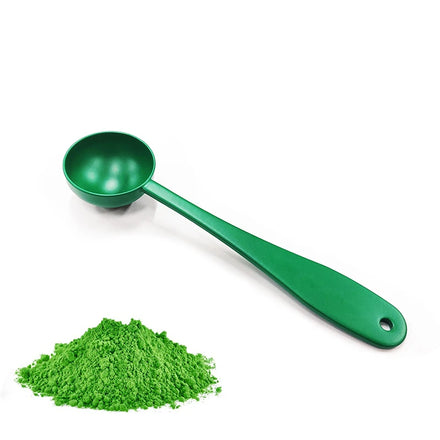 Eco-Friendly 304 Stainless Steel Tea Coffee Scoop 5ml Capacity Long Handle Green Kitchen Matcha Measuring Spoon LFGB Certified