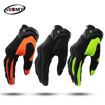SUOMY Summer Breathable Motorcycle Gloves Touch Screen Guantes Motorbike Protective Gloves Cycling Racing DH Full Finger Gloves