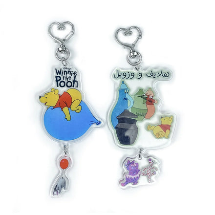 Acrylic Charm Double Sided Hologram Glitter Transparent Shake Keychain Custom Anime Epoxy Rainbow Custom Color Acrylic Charm