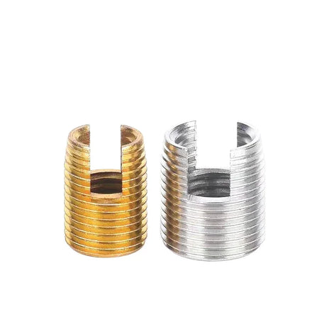 Ensat 302 Fasteners M2/M5/M20 Slotted Self-Tapping Inserts Stainless Steel Wire Thread Inserts Yellow Zinc Plating 304 Grade
