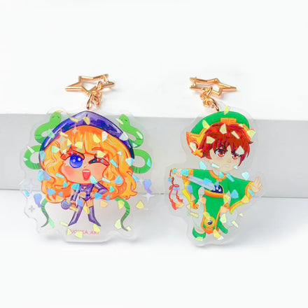 Hot Selling Anime Acrylic Transparent Accessories Keychain Cute Doll Keychain