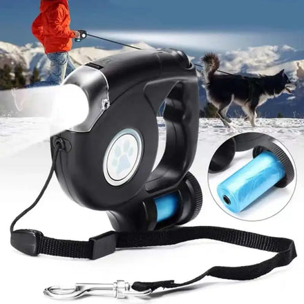 Dog Glow-in-night Lead Rope Nylon Rope Pet Dog Leash LED Light Garbage Bag Retractor