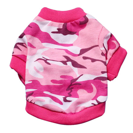 New Comfortable Cotton Vest Camouflage Print Summer Wholesale Pet Dog Small Round Neck T-shirt