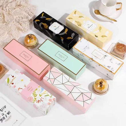 Food Grade Eco-friendly Moon Cake Egg-yolk Puff Cardboard Paper Box for Bakery Custom Pastry Box