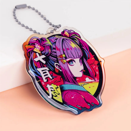 Custom Acrylic Keychain Rainbow Holographic Acrylic Keychain Anime Printed Acrylic Charm Plastic Keychain