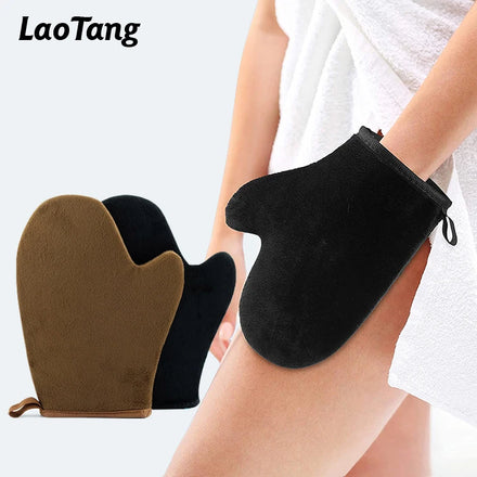 Custom Sponge Flocking Sunscreen Tanning Oil Applicator Glove Self-tanning Mitt With Thumb