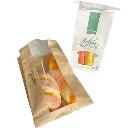 Clear Window Take-out Greaseproof Food Sandwich Bread Bakery Packaging Paper Bag
