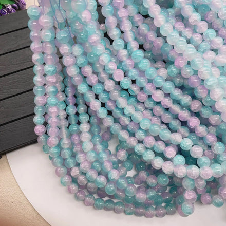 DS Factory Wholesale Colorful Cracked Glass Beads 8mm Double Color Imitation Chalcedony DIY Jewelry Accessories Beads