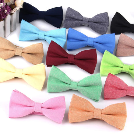 Men's New Fashion Pre-Tied Bow Tie Colourful Cotton Sage Green Cravat Pre-Tied Bows
