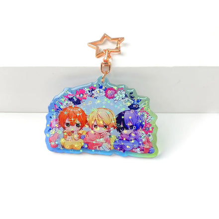 Make Holographic Custom Acrylic Printed Plastic Glitter Clear Charm Custom Acrylic Keychain