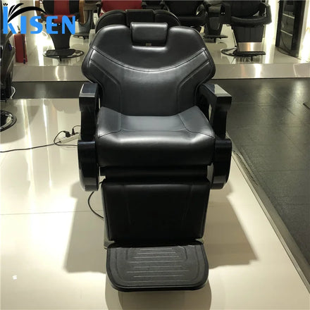 Kisen Barbershop Equipment Salon Furniture Vintage Antique Brown Chairs Hairdressing Black Electric Barber Chair
