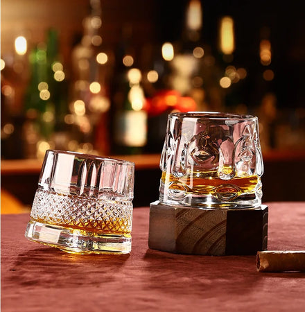 Liquor Glassware Barware Classic Rocks Whisky Mug Cups Round Bottom Shot Whiskey Glass Tumbler for Bourbon Macellan Tequila