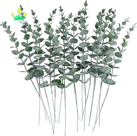 24pcs Eucalyptus Stems Decor Artificial Eucalyptus Leaves Faux Greenery Branches for Wedding Centerpiece Flower