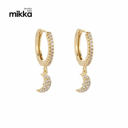 High Quality Brass Silver Gold Plated Huggie Earrings Moon and Star Cut Cuff Earrings for Women