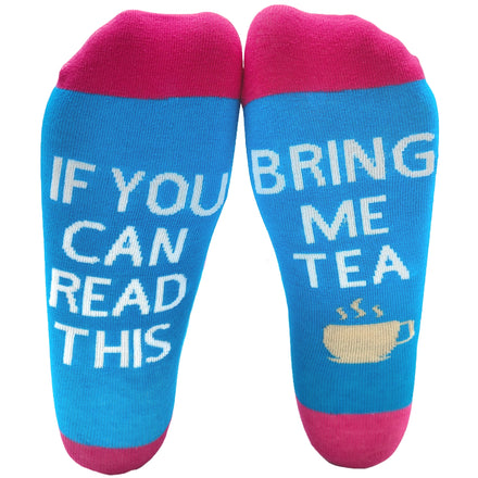 If YOU CAN READ THIS BRING ME TEA Funny Crew Socks Autumn Novel Gifts for Tea Lovers Men/Women/Children Comfortable Soft Durable