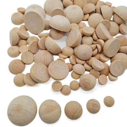 Diy Accessories 15-30MM Lotus Wood Color Half Wood Bead Half Round Wood Bead