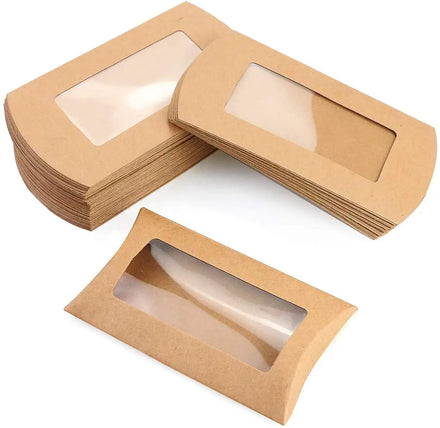 Wholesale Price New Style Fashionable Foldable Pillow Shape Cookie Kraft Paper Candy Boxes Christmas Packaging Gift Box