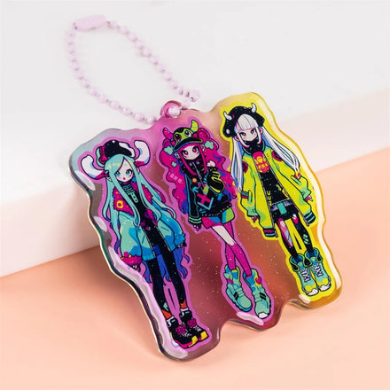 Factory Wholesale Custom Printed Acrylic Keychain with Hologram Charm Waterproof & Lightweight for Promotion Gifts