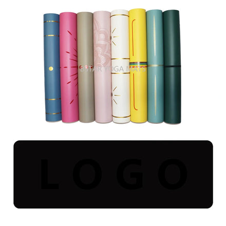 Black Blue Green Print 24 Colors Printed Eco Friendly Anti Slip 4mm 5mm Custom PU Natural Rubber Yoga Mat with Straps