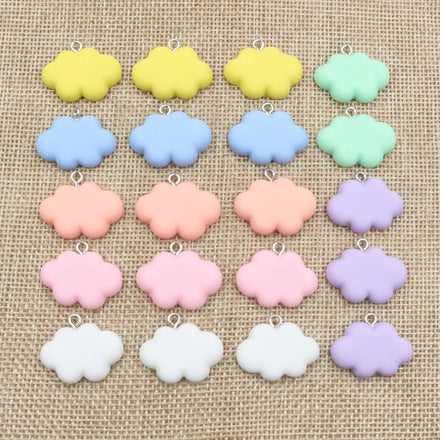 10Pcs 20x25mm Cloud Resin Charms Cute Kids Pendant Charms for Necklace Earrings Bracelets Jewelry Making Diy Accessories