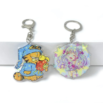 Custom Printed Keychain Transparent Double Sided Printing Custom Acrylic Charm Photo Card Keychain