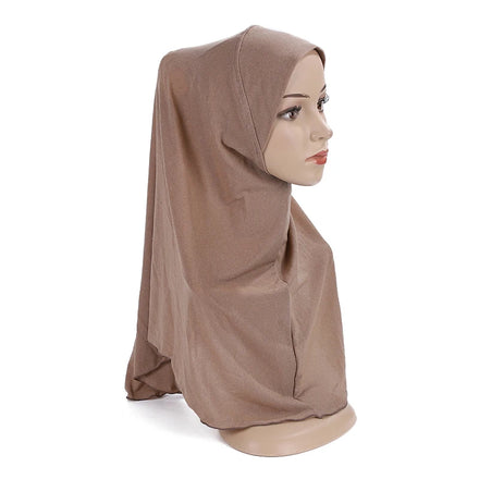 New Plain Soft Muslim Girls Women Hijab Pull on Amira Islamic Scarf Easy to Wear Head Wrap Shawl Turban Caps Bonnet
